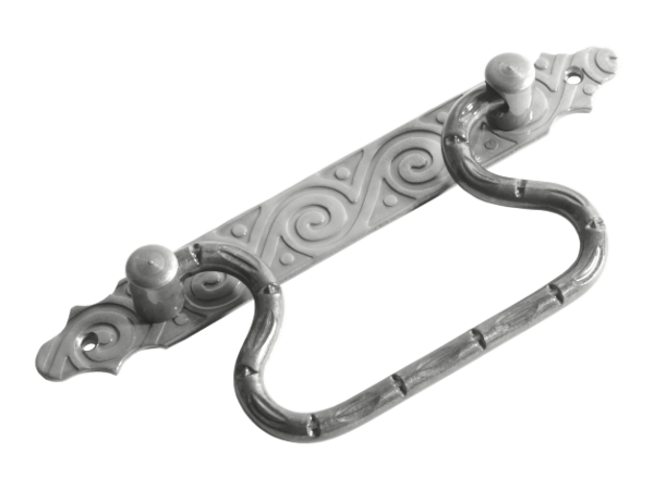 Ручка-скоба откидная (215) мод.2 кованая - чернёное серебро